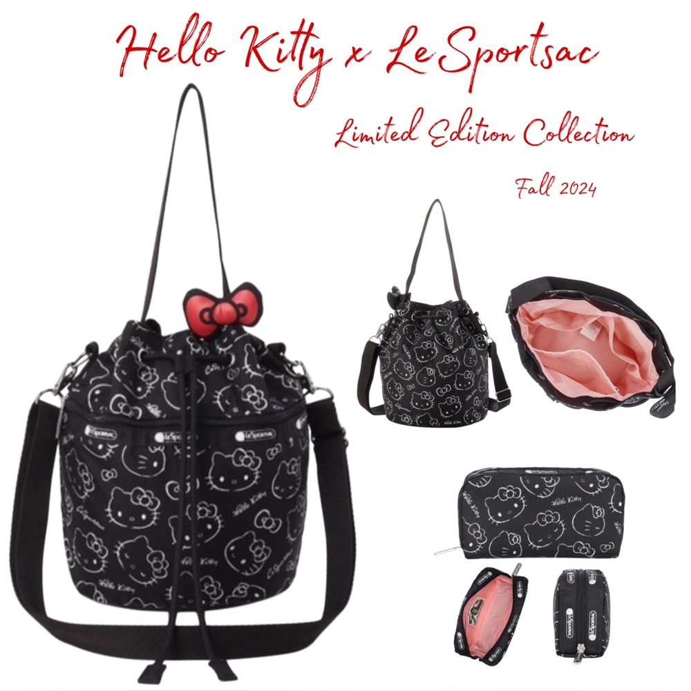 Hello Kitty x LeSportsac Drawstring Bucket Bag & Cosmetic Bag (I Am A Star)